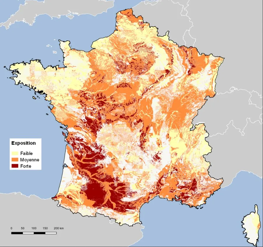 carte Retrait Gonflement des Argiles